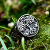Guerrero de Acero Vikingo Nórdico Árbol de la Vida Anillo de Acero Inoxidable Brújula Vintage Anillo de Acero Titanio Nuevo Brazo