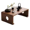 Mesa pequena de janela, mesa kang de madeira maciça, mesa de chá tatami, conjunto de três peças de mesa de centro, escrivaninha baixa para peitoril de janela, mesa kang de chão para quarto