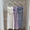 Vestido Lencero de Satén de Acetato Estilo Francés para Mujer Guangzhou Shisanxing 2026 Primavera Nuevo Vestido de Longitud Media 61269