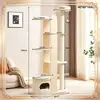 Marco de escalada para gatos de madera maciza para dropshipping al por mayor, marco de escalada para gatos de madera maciza para el hogar, apartamento pequeño, huella pequeña, nido para gatos integrado, poste de escalada grande especial para gatos