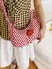 Bolso Rojo Estilo Literario Transfronterizo, Bolso de Hombro para Mujer de Principios de Verano, Bolso Tote Tipo Bollo de Gran Capacidad