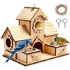 Nido de pájaro de madera transfronterizo, casa pequeña gruesa para loros, ambiente pastoral, ecológico, jaula nido para exteriores, casa de pájaros, jaula para pájaros, casa de pájaros