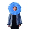 Adereço de Cabeça de Girassol, Máscara Facial de Girassol, Adereços Criativos para a Cerimônia de Abertura dos Jogos Esportivos, Performance de Formação de Flores que Revelam o Rosto
