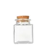 Botella cuadrada transparente de 50 ml con corcho Botella para pudín tarro para té de flores de regalo tarro de vidrio para yogur leche Botella para pudín botella de los deseos