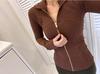 Chaqueta Definida de Cuello Alto con Soporte para Fitness y Yoga, Ajuste Slim, Top Casual Elástico para Mujer