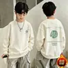 Sudadera con forro polar para niño, elegante ropa de otoño para niños, nuevo modelo 2026, suéter para niño, top de camiseta de manga larga para bebés y niños pequeños
