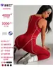 Macacão Feminino 2026 Novo Estilo Europeu e Americano Macacão com Linhas Brancas Fluidas Contrastantes com Zíper nas Costas Sem Costura Cintura Alta Levanta Bumbum