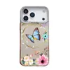 Funda de Teléfono con Diseño de Flor de Mariposa y Soporte para iPhone 16 Pro Max, de Moda para Apple 17 Pro, 15, 14/13