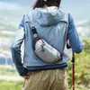 Bolsa de pecho color block para exteriores estilo montaña, bolsa cruzada ligera impermeable, mini bolso de hombro casual estilo japonés, riñonera deportiva