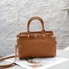 Couro Bovino de Primeira Camada Bolsa Transversal Estilo Horizontal Popular Nova Versátil Madura Nicho Feminina Ombro Único Prática Macia Bolsa de Mão Couro Genuíno