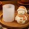 Molde para Hornear Botón de Corazón Muñeco de Nieve Molde de Silicona Artículos Navideños Adornos de Regalo Molde de Silicona