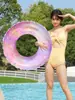 Nuevo Ins Anillo de Natación Grueso con Lentejuelas de Celebridad Cibernética para Niña Adulto Niños Anillo de Natación de PVC Anillo Flotante Anillo Axilar Salvavidas