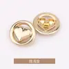 Botones redondos con forma de corazón calados cosidos a mano, estilo Chanel pequeño, adecuados para ropa, gabardinas, prendas de abrigo, suéteres y prendas de punto; botones metálicos