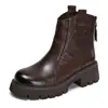 Botines Chelsea retro de cuero genuino con suela gruesa para mujer, nueva colección otoño/invierno 2026, botines versátiles de corte ajustado, botines estilo Martin británicos para mujer