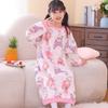 Macacão Pijama de Flanela Infantil Roupa de Dormir Meninas Outono e Inverno Macacão de Veludo Roupa de Casa Quente de Veludo Coral Venda por Atacado