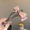 Pinza para el Cabello con Lazo de Puntos Tridimensional Súper de Hada para Mujer, Exquisita Pinza de Pato Súper Brillante de Cristal, Elegante Pinza para Recogido Desenfadado para Mujer