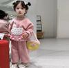 Conjunto de Sudadera de Felpa para Niñas 2026 Nuevo Estilo Grueso Lindo Alpaca Rosa Sudadera y Pantalones Casuales Conjunto de Dos Piezas para Bebés Niñas