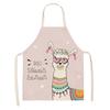 Alpaca de dibujos animados algodón lino delantal sin mangas antiadherente Cocina hogar cocina cintura colgar cuello babero para niños venta al por mayor