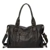Bolso de Mujer Transfronterizo 2026 Nuevo Estilo Motocicleta Retro Europeo y Americano, Bolso Tote de Cuero Suave Gran Capacidad, Bolso de Moda para el Trabajo