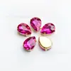 Broca de vidro de alta qualidade Gota de água Pontiagudo Inferior Strass Garra de Ouro Costura Manual Broca DIY Roupas Sapatos Bolsa Acessórios de Jóias