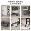 Juego de gabinete de baño de aleación de aluminio tipo panal, que incluye lavabo cerámico, lavamanos y mueble tocador con espejo