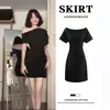 Vestido Bodycon Negro de un Hombro para Mujer, Nuevo Estilo de Verano 2026, Vestido Corto Muy Bonito con Cintura Ceñida