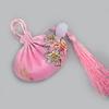Saquito Bordado Personalizado de Flor de Lirio Estilo Antiguo con Borlas, Bolsa Vacía, Accesorio Colgante Portátil, Accesorio Hanfu, Bolsa para Fragancia