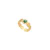 Anillo francés de acero de titanio con incrustaciones de piedra natural, nicho multicolor, para mujer, acero inoxidable, temperamento europeo, apertura ajustable