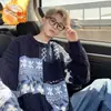 Suéter de Forro Polar Cálido para Invierno Adolescente Marca de Moda Estilo Hong Kong Estilo Japonés Moderno Atractivo Suéter de Punto Holgado Chaqueta de Punto Retorcido Moderna para Hombre