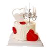 Vela Decorativa para Bolo de Dia dos Namorados Encaixável Castiçal Romântico Europeu Aniversário de Amor Casal Sobremesa Decoração