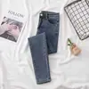 Jeans Negros para Mujer 2025 Primavera y Otoño Nuevo Estilo Ocho Puntos Cintura Alta Elásticos Efecto Adelgazante Ajustados Pantalones de Lápiz