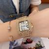 Reloj de Moda para Mujer Shi Gao Dika con Estrellas de Diamante Esfera Cuadrada Reloj de Mujer con Diamantes Correa de Acero de Temperamento