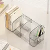 Soporte de libro de escritorio, estantería transparente acrílica para estudiantes, estante de almacenamiento de escritorio, organizador de archivos para oficina y dormitorio