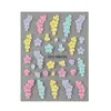 Pegatinas de Arte para Uñas Nuevas Transfronterizas, 5D Tridimensional en Relieve Diseño Floral Corazón de Amor y Racimo de Flores Pegatinas para Uñas