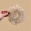 Elástico de Cabelo em Rede com Bolinhas Estilo Coreano Oversized para o Verão, Scrunchie Elegante para Coque e Rabo de Cavalo Alto