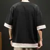 Camiseta de Manga Corta Falsa de Tres Piezas Bloque de Color para Hombre Estilo Verano Hong Kong Talla Grande Tendencia Ropa de Media Manga para Hombre Tops Sueltos