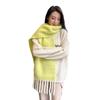 Lenço de Lã Grossa Misturada Duas Cores Aconchegante Atmosfera Estilo Coreano Designer Lenço Xale de Cor Sólida Feminino