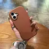 Nuevo Botón Redondo Textura de Cuero Adecuado para Funda de Teléfono Móvil Iphone16Promax 15 Funda de Teléfono Móvil Simple y de Gama Alta