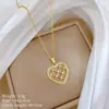 [Acero de Titanio] Zirconia Amor Zirconia Lujo Ligero Elegante Precioso Collar de Diamantes Cadena para Clavícula Versátil para Mujer Cadena de Acero de Titanio