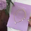 Collar Irregular de Perlas Plateadas para Mujer 2026 Nuevo Estilo Lujo Ligero Gama Alta Flor de Rosa Esmalte Collar Sudadera