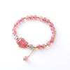 Pulsera de cristal de fresa natural al por mayor, estilo coreano, con diseño de celebridades de Internet, bonita y sencilla pulsera de zorro, accesorios con cuentas.