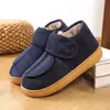 Zapatillas de Algodón Gruesas de Invierno con Talón de Bolsa Calentador de Pies Zapatos Calientes Suela Gruesa Forradas de Felpa Estilo Nuevo Personas de Mediana Edad y Mayores Zapatos de Borrego Zapatos de Algodón para Madre