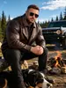 Comercio Exterior Otoño Nuevo Chaqueta de Cuero Suave para Hombre Estilo Retro Motociclista Chaqueta Corta Estilo Americano para Jóvenes Piloto