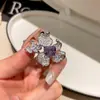 ¡Anillo Bauhinia! Anillo de Flor Mariposa de Zirconia Diseño de Nicho de Alta Gama Anillo Versátil Joyería de Mano de Lujo Ligero para Mujeres
