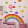 BM6062 Pegatinas de pared con diseño de nubes de colores del arcoíris de dibujos animados, fondo de pared para el hogar, sala de estar, dormitorio, pegatinas decorativas de PVC