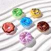 Juguete de Comida de Simulación Donas Coloridas Accesorios de Resina para Pinzas para el Cabello DIY Imanes para Refrigerador Ventiladores Pequeños Collares Charms para Crocs Materiales
