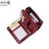 Monedero corto antimagnético RFID transfronterizo, multifuncional, con cremallera y hebilla, estilo retro europeo y americano para mujer.