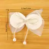 Cinta de Malla Fresca Accesorios de Moño de Perlas Flor de Tela Hecha a Mano Hilo Tejido Tela de Organza Accesorios de Ropa DIY