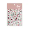 Adesivos para Unhas Série de Natal Embossados Desenho Animado Árvore de Natal Estrela de Cinco Pontas Laço Adesivos de Unha Adesivos Decoração Atacado