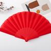 Ventilador de Plástico Pontilhado Dança Quadrada Estilo Chinês Ventilador de Dança Masculino e Feminino Cor Sólida Ventilador Tai Chi Ventilador Dobrável Liso Modelo Quente Transfronteiriço